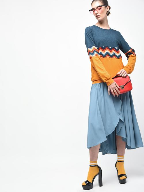 color block geometric sweatshirt - 15907434 - Very Small Image - 1