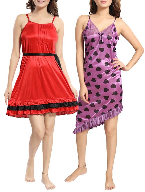 set of 2 ruffle detail nighties - 15907506 - Very Small Image - 1