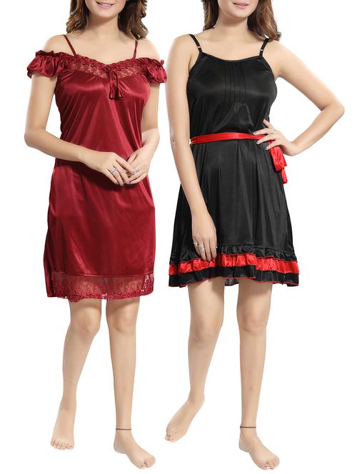 set of 2 ruffle detail nighties - 15907507 - Very Small Image - 1