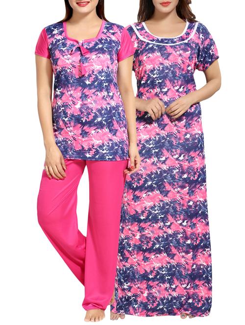 abstract print nightwear set - 15907519 - Very Small Image - 1