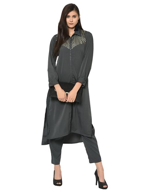 foil print high-low kurta - 15907783 - Very Small Image - 1