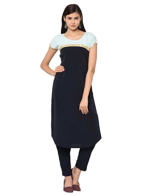 color block straight kurta - 15907790 - Very Small Image - 1