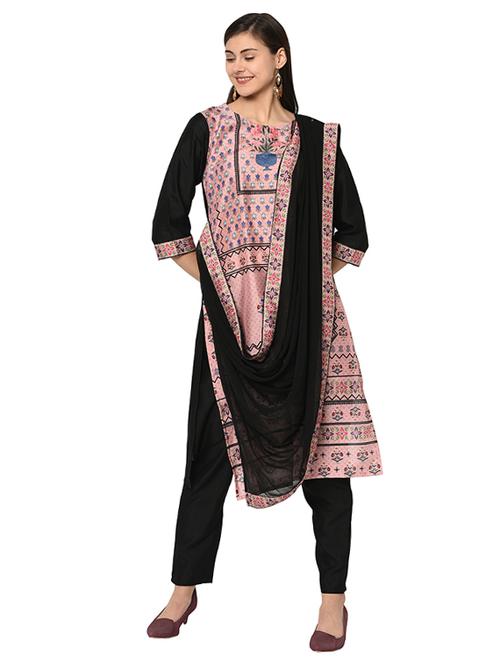 drape dupatta art silk a-line kurta - 15907794 - Very Small Image - 1