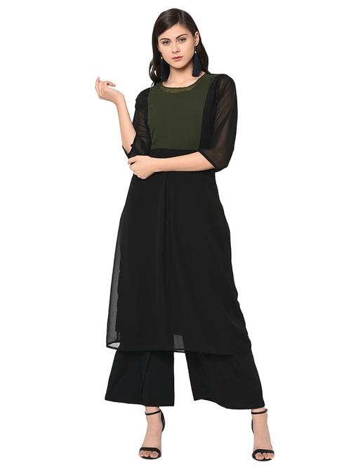 color block a-line kurta - 15907806 - Very Small Image - 1