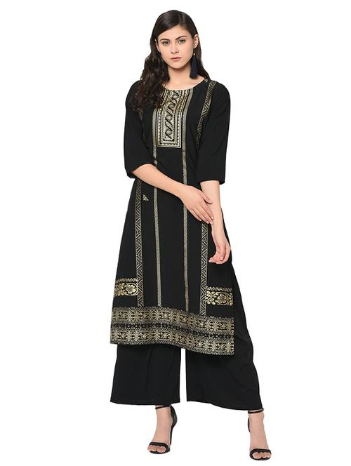 foil print straight kurta - 15907813 - Very Small Image - 1