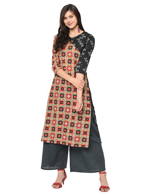 printed straight kurta - 15907834 - Very Small Image - 1