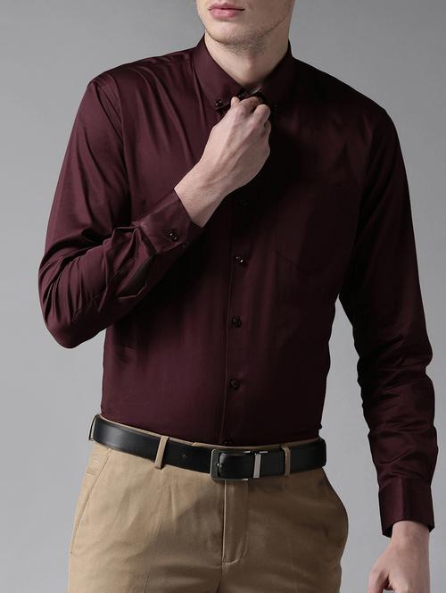 brown cotton formal shirt - 15908386 - Very Small Image - 1