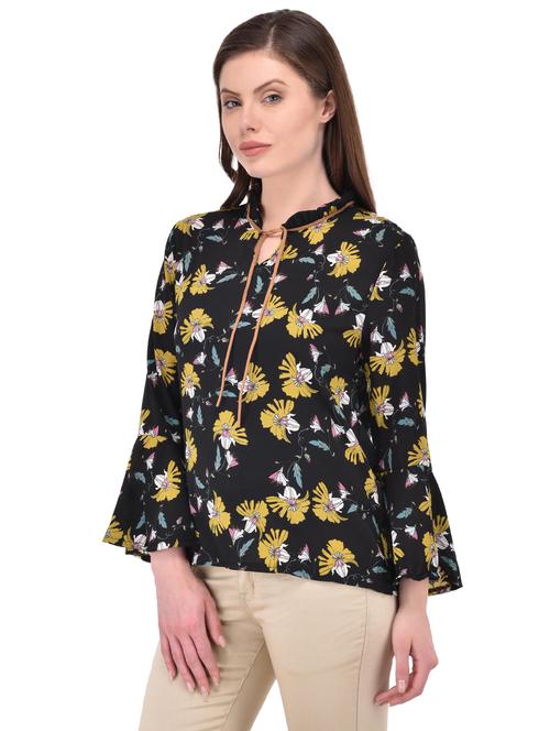 women's straight tie-up neck top - 15908420 - Very Small Image - 1