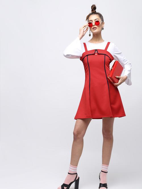 lace detail pinafore dress with top - 15908453 - Very Small Image - 1