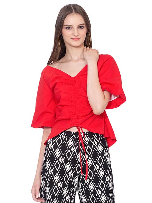 zip up back ruched top - 15908470 - Very Small Image - 1