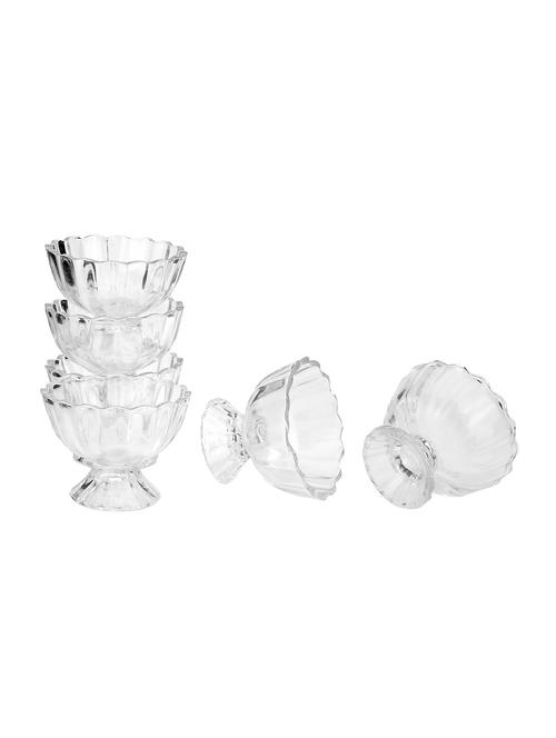 lakshya stylish designe ice creem & pudding transparent glass set of six dc05 - 15909731 - Very Small Image - 1