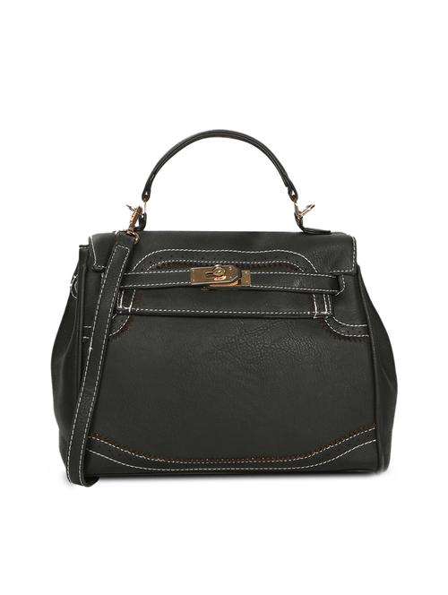 black leatherette (pu) fashion satchel - 15909758 - Very Small Image - 1