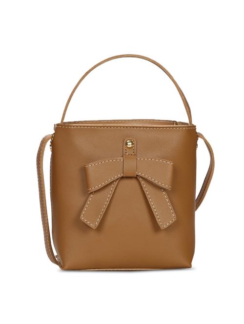 tan leatherette (pu) sling bag - 15909774 - Very Small Image - 1