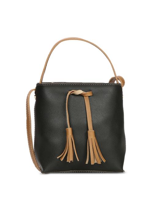 black leatherette (pu) sling bag - 15909780 - Very Small Image - 1
