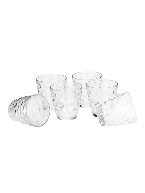 lakshya self designer white transparent multi purpose beverage tumbler drinking glass set (set of six) b07 - 15909784 - Very Small Image - 1
