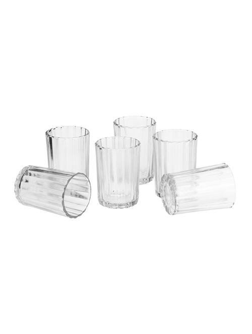 lakshya self designer white transparent multi purpose beverage tumbler drinking glass set (set of six) b11 - 15909788 - Very Small Image - 1