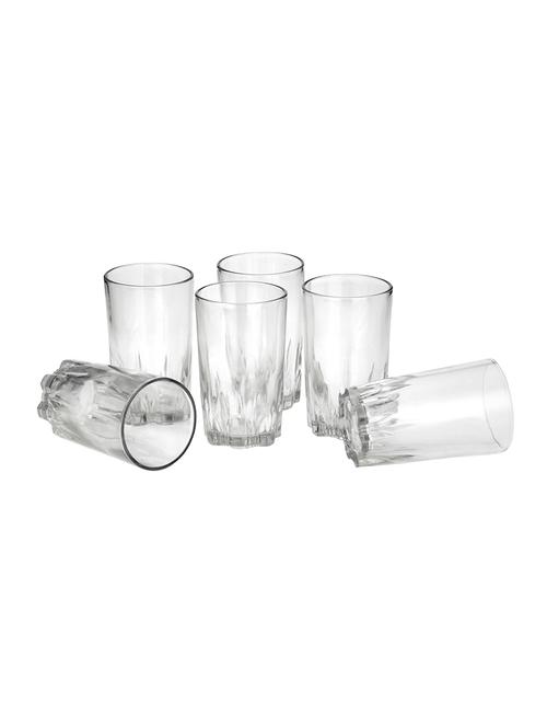 lakshya self designer white transparent multi purpose beverage tumbler drinking glass set (set of six) b12 - 15909789 - Very Small Image - 1