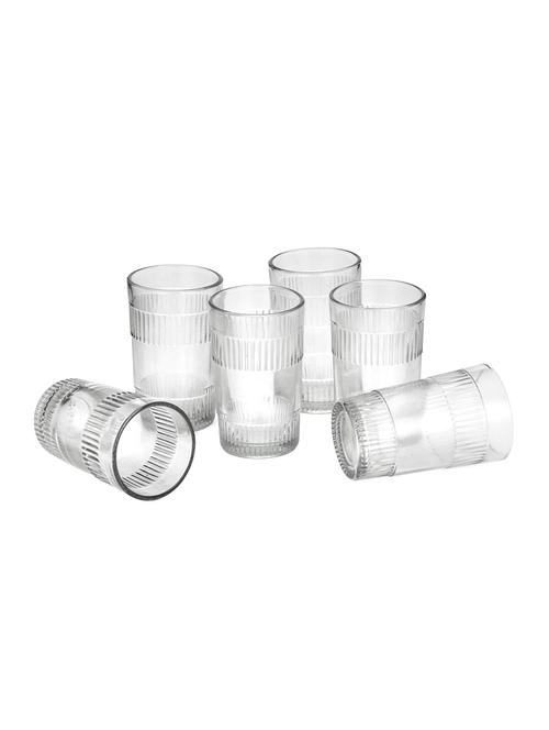 lakshya self designer white transparent multi purpose beverage tumbler drinking glass set (set of six) b13 - 15909790 - Very Small Image - 1