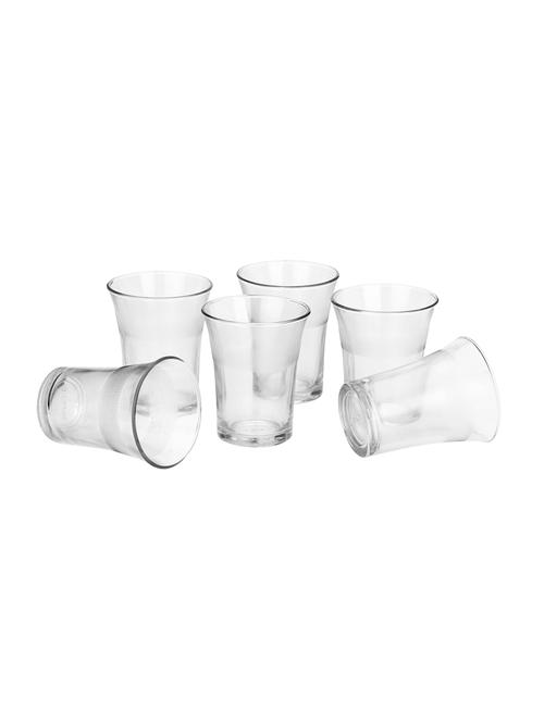 lakshya self designer white transparent multi purpose beverage tumbler drinking glass set (set of six) b16 - 15909793 - Very Small Image - 1