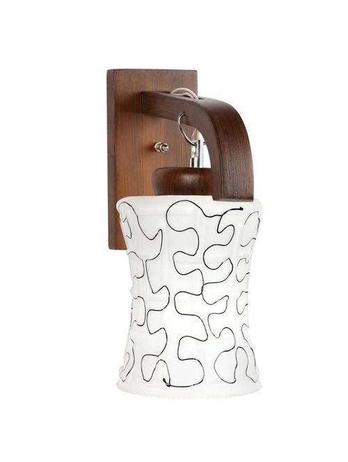 lakshya colorful decortive scone glass wall lamp light with stylish wooden fitting dx15 - 15910378 - Very Small Image - 1