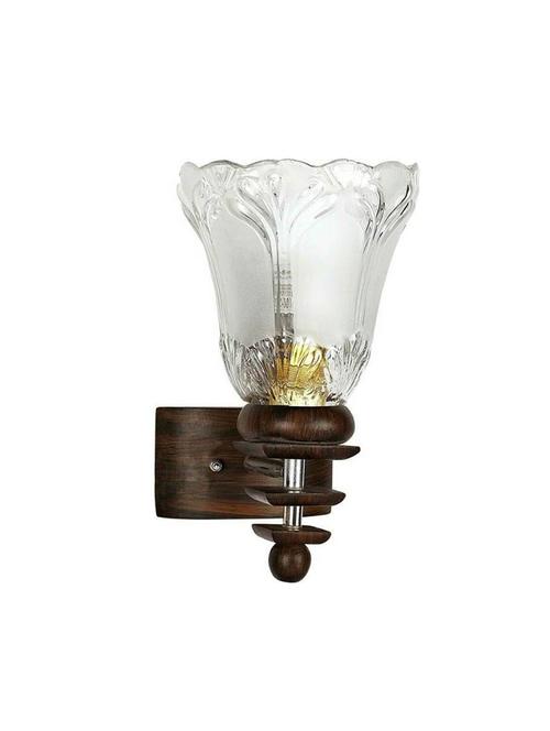 lakshya colorful decortive scone glass wall lamp light with stylish wooden fitting dx41 - 15910652 - Very Small Image - 1