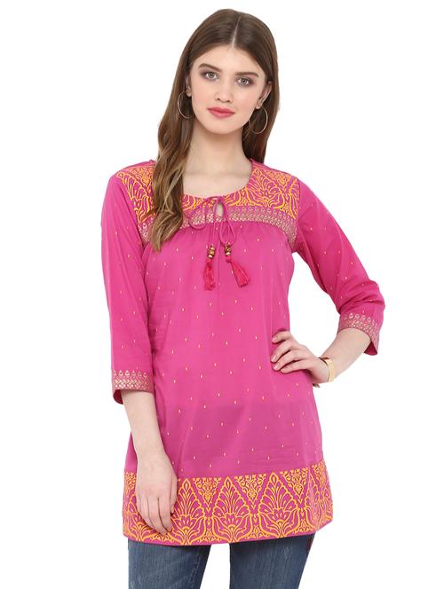 foil print a-line kurti - 15910988 - Very Small Image - 1