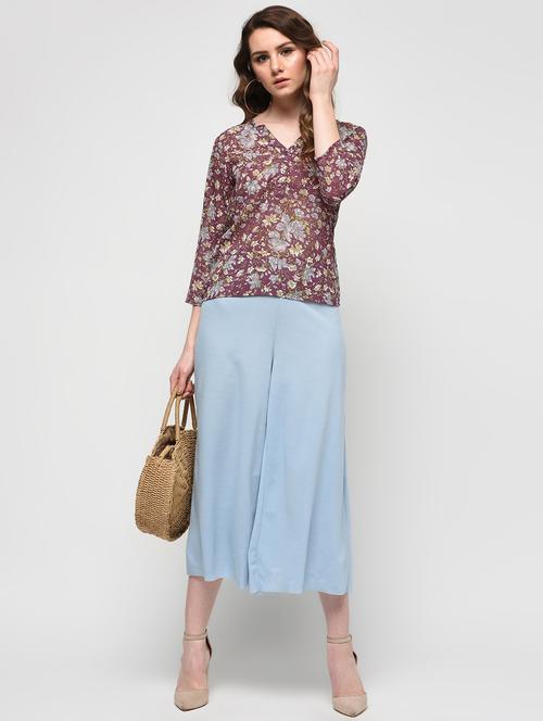 button detail floral top - 15911120 - Very Small Image - 1
