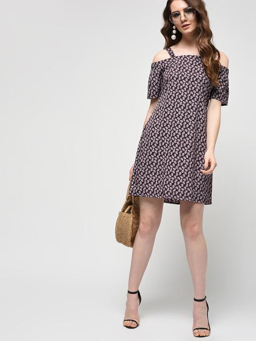 cold shoulder a-line dress - 15911163 - Very Small Image - 1