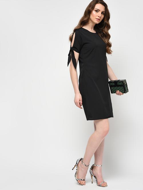 tie up sleeved a-line dress - 15911164 - Very Small Image - 1