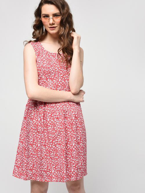 floral pleated a-line dress - 15911169 - Very Small Image - 1