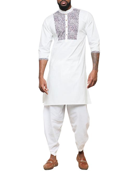 white cotton long kurta - 15911566 - Very Small Image - 1