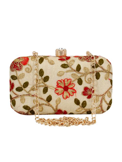 cream metal minaudiere clutch - 15912346 - Very Small Image - 1
