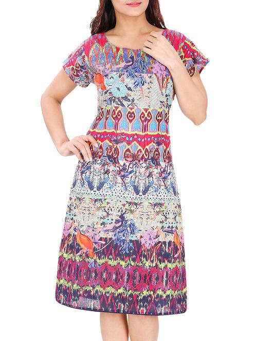 a-line round neck dress - 15913033 - Very Small Image - 1