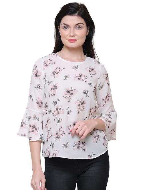 floral bell sleeved top - 15913773 - Very Small Image - 1