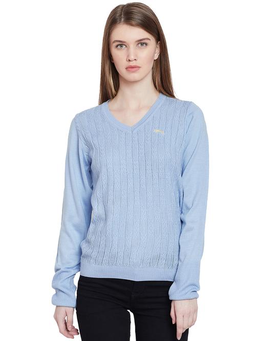 ice blue v-neck pullover - 15913992 - Very Small Image - 1