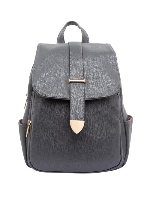 grey leatherette (pu) regular backpack - 15915632 - Very Small Image - 1