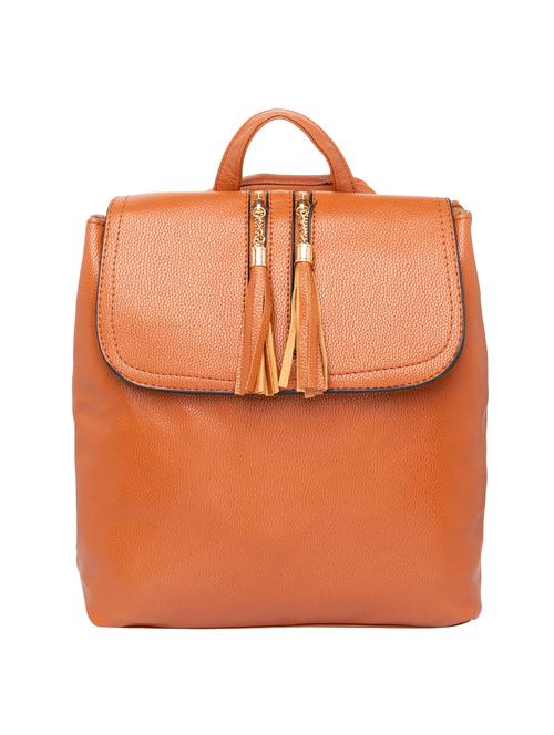 brown leatherette (pu) regular backpack - 15915633 - Very Small Image - 1