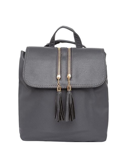 grey leatherette (pu) regular backpack - 15915635 - Very Small Image - 1