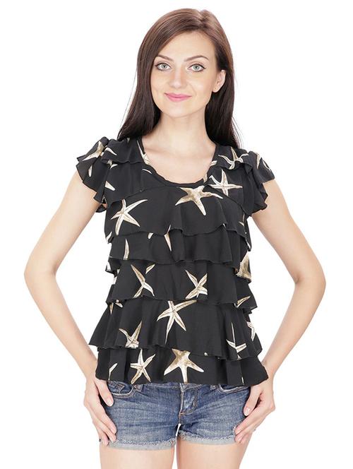star print ruffled top - 15916443 - Very Small Image - 1