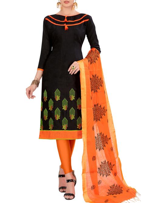 embroidered unstitched churidaar suit - 15916670 - Very Small Image - 1