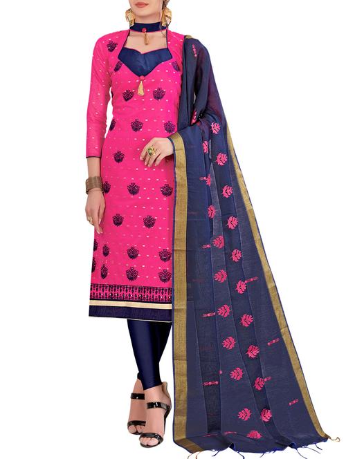 embroidered unstitched churidaar suit - 15916671 - Very Small Image - 1