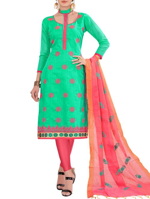embroidered unstitched churidaar suit - 15916672 - Very Small Image - 1