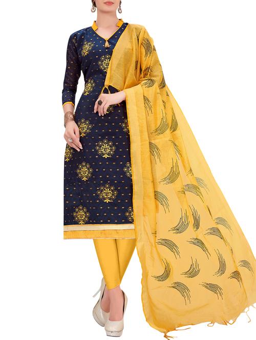 embroidered unstitched churidaar suit - 15916673 - Very Small Image - 1