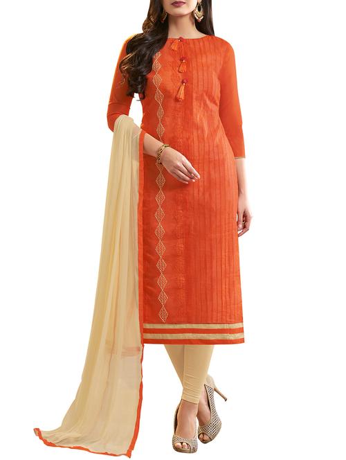embroidered unstitched churidaar suit - 15916683 - Very Small Image - 1