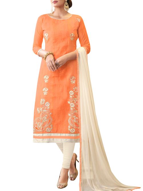 embroidered unstitched churidaar suit - 15916687 - Very Small Image - 1