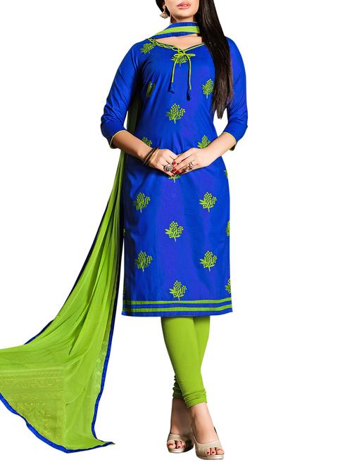 embroidered unstitched churidaar suit - 15916688 - Very Small Image - 1