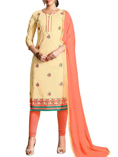 embroidered unstitched churidaar suit - 15916690 - Very Small Image - 1