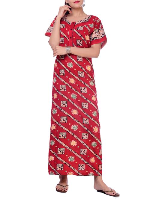 sweetheart neck nightwear gown - 15918530 - Very Small Image - 1