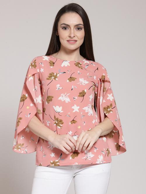 overlap sleeved floral top - 15919086 - Very Small Image - 1
