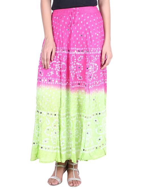 bandhani printed embellished a-line skirt - 15919193 - Very Small Image - 1